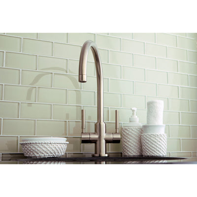 Kingston Brass Concord Satin Nickel Two Handle Vessel Sink Faucet KS8298DL