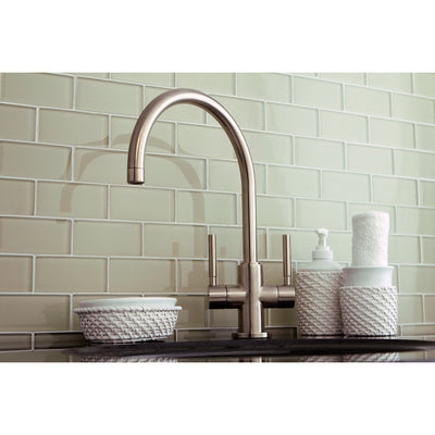 Kingston Brass Concord Satin Nickel Two Handle Vessel Sink Faucet KS8298DL