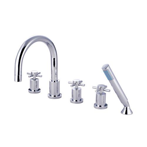 Kingston Brass Concord Chrome Roman tub filler faucet w/ Hand Shower KS83215DX