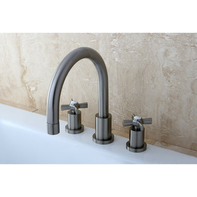 Kingston Brass KS8328ZX 2 Handle Roman Tub Filler Satin Nickel