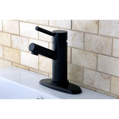 Kingston Oil Rubbed Bronze Single Handle 4" Centerset Bathroom Faucet KS8425DL