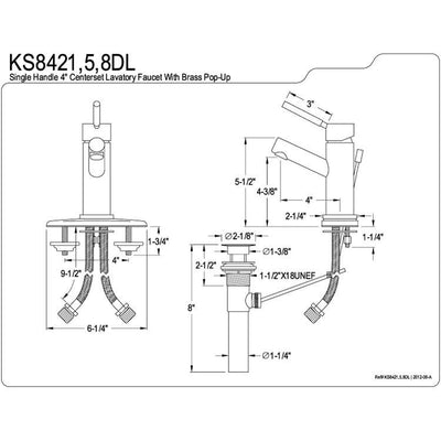 Kingston Concord Satin Nickel Single Handle Bathroom Faucet KS8428DL