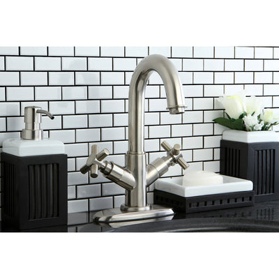 Kingston Concord Satin Nickel 2 Handle Bathroom Faucet w/ Push-up Drain KS8458JX