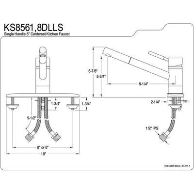 Kingston Brass Concord Chrome Single Handle Kitchen Faucet KS8561DLLS