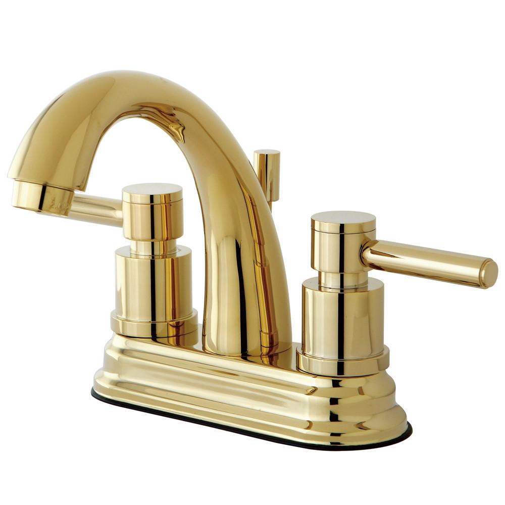 Polished Brass Two Handle Centerset Bathroom Faucet w/ Brass Pop-Up KS8612DL