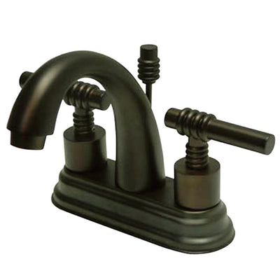 Kingston Oil Rubbed Bronze 2 Handle 4" Centerset Bathroom Faucet KS8615ML