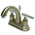 Kingston Brass Chrome 2 Handle 4" Centerset Bathroom Faucet w Pop-up KS8617ML