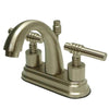 Kingston Satin Nickel 2 Handle 4" Centerset Bathroom Faucet w Pop-up KS8618ML