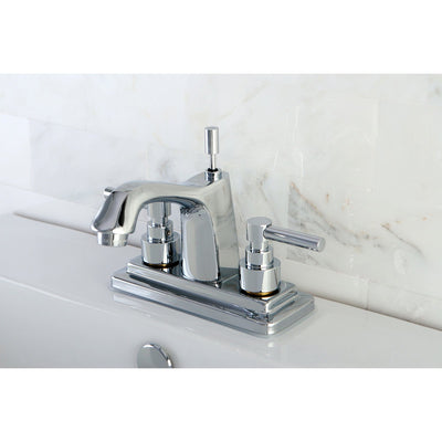 Kingston Brass Chrome 2 Handle 4" Centerset Bathroom Faucet w Pop-up KS8641EL