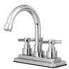 Kingston Brass Chrome 2 Handle 4" Centerset Bathroom Faucet w Pop-up KS8661EX