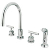 Kingston Chrome Manhattan widespread kitchen faucet with sprayer KS8721CML