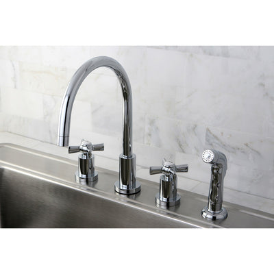 Kingston Brass KS8721ZX Widespread Kitchen Faucet Polished Chrome