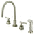 Kingston Satin Nickel Manhattan widespread kitchen faucet with spray KS8728CML