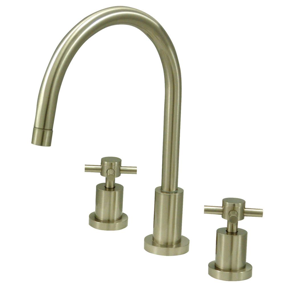 Kingston Brass Concord Satin Nickel 2 Hdl Widespread Kitchen Faucet KS8728DXLS