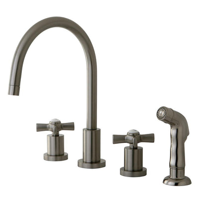 Kingston Brass KS8728ZX Widespread Kitchen Faucet Satin Nickel