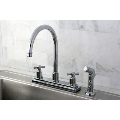 Kingston Brass KS8791ZX 8" Centerset Kitchen Faucet Polished Chrome