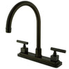 Kingston Brass Claremont Oil Rubbed Bronze 2 hdl 8" Kitchen Faucet KS8795CQLLS