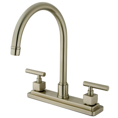 Kingston Brass Claremont Satin Nickel Two handle 8" Kitchen Faucet KS8798CQLLS