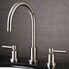 Kingston Brass Concord Satin Nickel 2 Handle Widespread Bathroom Faucet KS8928DL