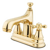 Kingston Polished Brass 2 Handle 4" Centerset Bathroom Faucet w Pop-up KS9612AX