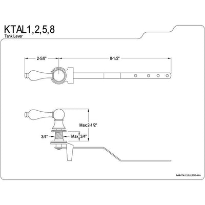 Kingston Brass Chrome Victorian Toilet Tank Flush Handle Lever KTAL1