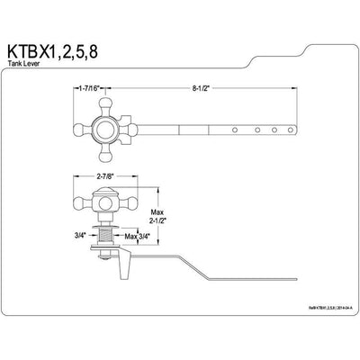 Kingston Brass Chrome Buckingham Toilet Tank Flush Handle Lever KTBX1