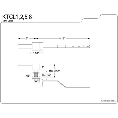 Kingston Brass Claremont Polished Brass Claremont Toilet Tank Flush Lever KTCL2