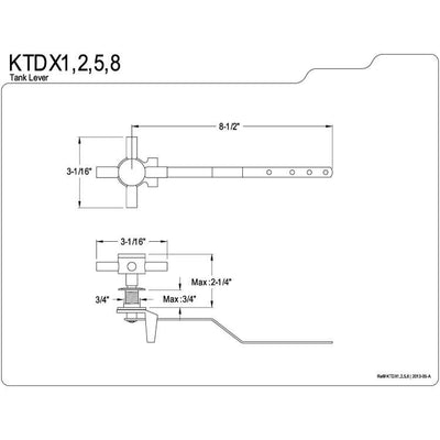 Kingston Brass Concord Polished Brass Toilet Tank Lever KTDX2