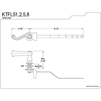 Kingston Brass Chrome Royale Toilet Tank Flush Handle Lever KTFL51