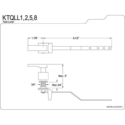 Kingston Brass Oil Rubbed Bronze Toilet Tank Flush Handle Lever KTQLL5