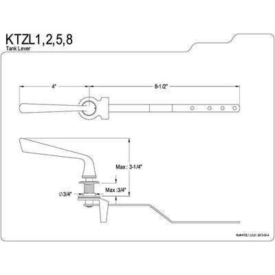 Kingston Silver Sage Oil Rubbed Bronze Toilet Tank Flush Handle Lever KTZL5