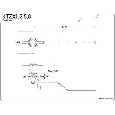 Kingston Brass KTZX1 Toilet Tank Handle Flush Lever Polished Chrome