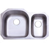 Brushed Nickel Centurion Double Bowl Undermount Kitchen Sink KU322097DBN