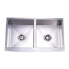 Brushed Nickel Double Bowl Farmhouse Undermount Kitchen Sink KUF332010DBN