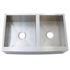 Brushed Nickel Double Bowl Farmhouse Undermount Kitchen Sink KUF3321108DBN