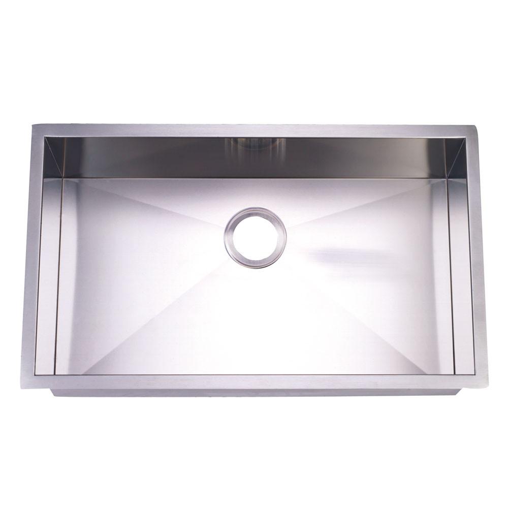 Brushed Nickel Gourmetier Single Bowl Undermount Kitchen Sink KUS321910BN