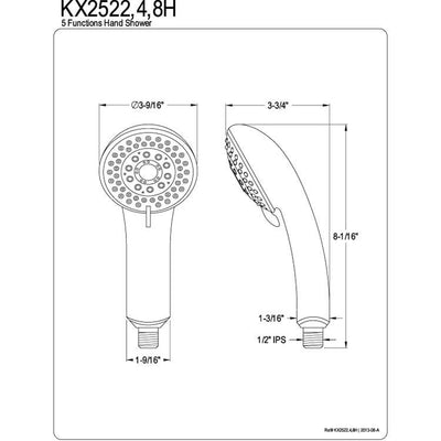 Kingston Brass Chrome / Polished Brass Handheld Shower Head Faucet Spray KX2524H