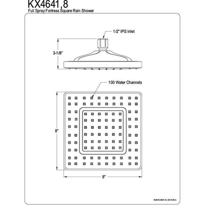 Kingston Brass Claremont Chrome Full Spray Square Rain Showerhead KX4641