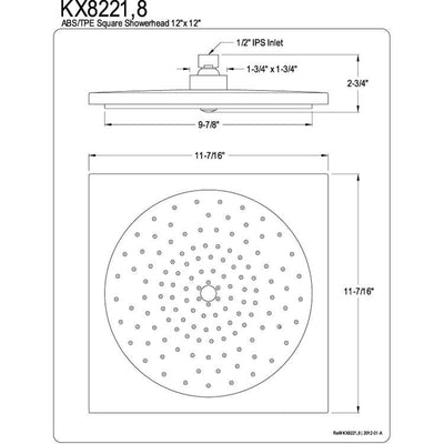 Kingston Brass Claremont Satin Nickel 12" x 12" Square Shower Head KX8228