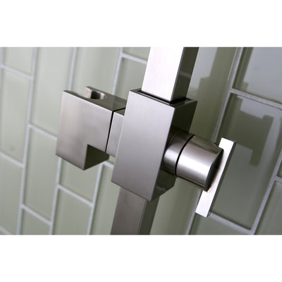 Kingston Brass Satin Nickel 23.6" Square Shower Slide Bar with Soap Dish KX8268