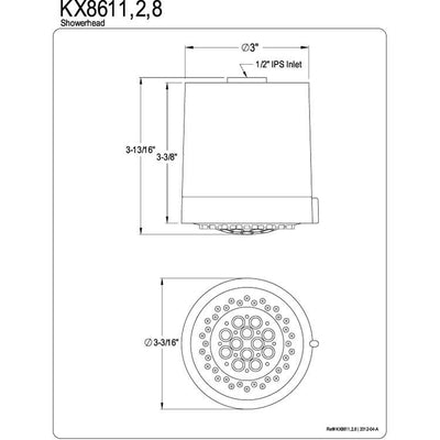 Kingston Brass Showerheads Chrome 2 Setting Shower Head KX8611