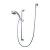 Kingston Brass Chrome Shower Combo with Sliding Bar and Hand Shower KXK1801W1