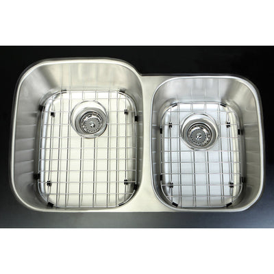 Stainless Steel Undermount Double Bowl Kitchen Sink Package w/ Strainer and Grid