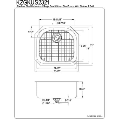 Undermount Stainless Steel Single Bowl Kitchen Sink Combo with Strainer & Grid