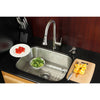 Undermount Single Bowl Kitchen Sink & Faucet w/ Strainer, Grid, Soap Dispenser