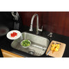 Undermount Single Bowl Kitchen Sink & Faucet w/ Strainer, Grid, Soap Dispenser