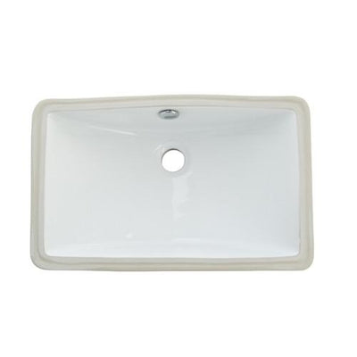 Kingston Courtyard White China Undermount Bathroom Sink & Overflow Hole LB18127