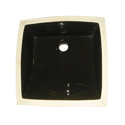 Kingston Cove Black China Undermount Bathroom Sink with Overflow Hole LB18187K