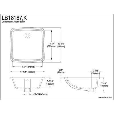 Kingston Cove White China Undermount Bathroom Sink with Overflow Hole LB18187