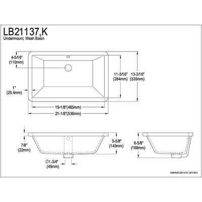 Castillo Black China Undermount Bathroom Sink with Overflow Hole LB21137K